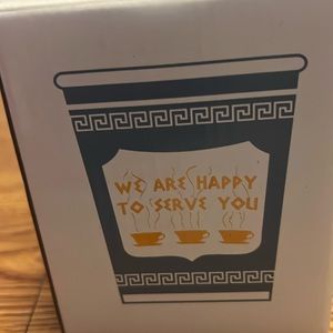 “We are happy to serve you” 8oz cup.
